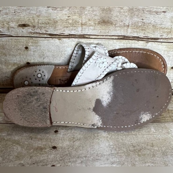 JACK ROGERS LEATHER CASUAL CLASSIC PREPPY TWO TONE THONG SANDAL SIZE - Picture 4 of 4